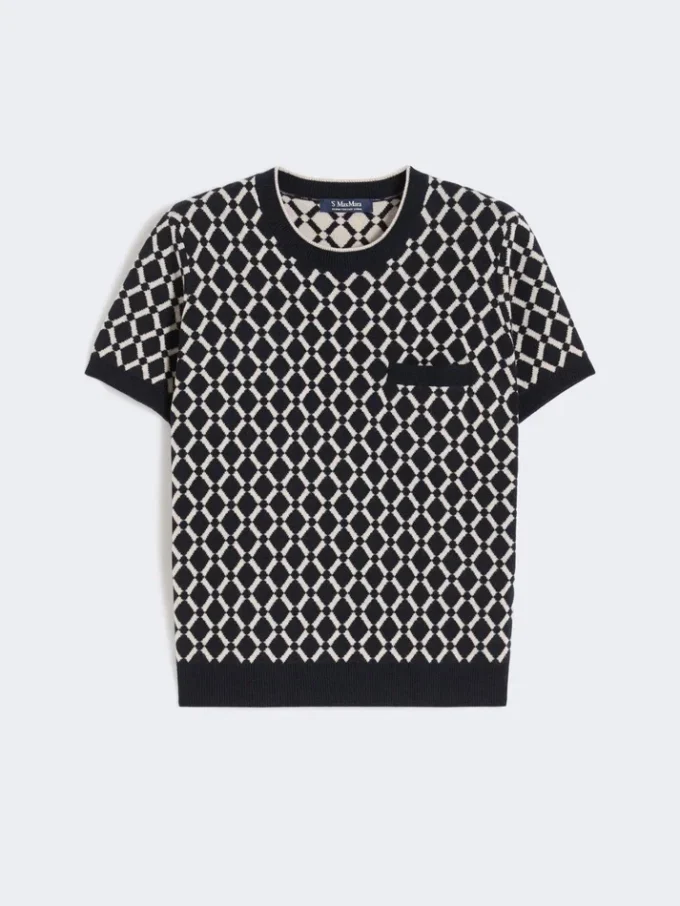 Pull en jacquard de laine, bleu outremer Pull en jacquard de laine, bleu outremer
