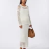 Jupe en coton ajouré, blanc optique Jupe en coton ajouré, blanc optique