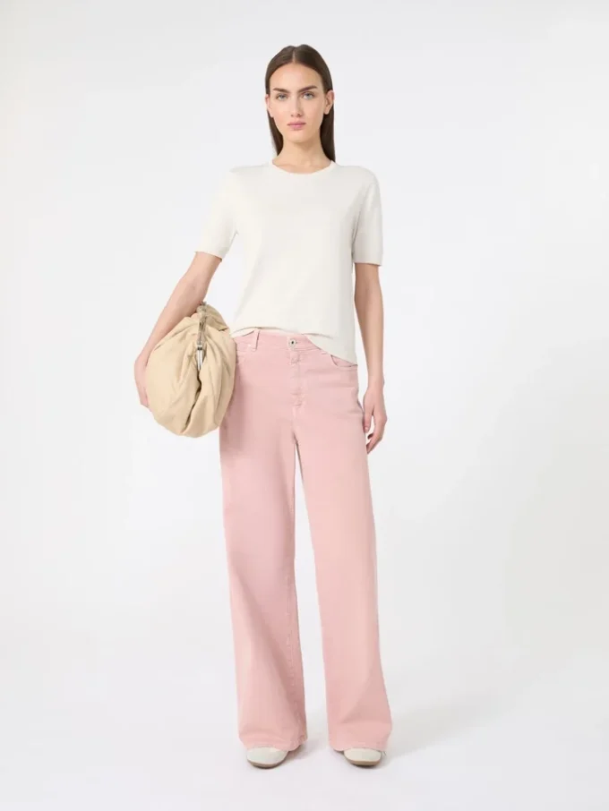 Pantalon large en coton drill, rose Pantalon large en coton drill, rose