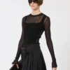 Pull en viscose à effet trompe-l’œil, noir Pull en viscose à effet trompe-l’œil, noir