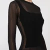 Pull en viscose à effet trompe-l’œil, noir Pull en viscose à effet trompe-l’œil, noir