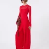 Pull en viscose à effet trompe-l’œil, rouge Pull en viscose à effet trompe-l’œil, rouge
