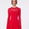 Pull en viscose à effet trompe-l’œil, rouge Pull en viscose à effet trompe-l’œil, rouge