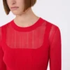 Pull en viscose à effet trompe-l’œil, rouge Pull en viscose à effet trompe-l’œil, rouge