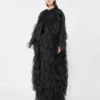 Jupe longue à pétales en organza de soie, noir Jupe longue à pétales en organza de soie, noir