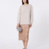 Pull oversize en alpaga et coton, couleur sable Pull oversize en alpaga et coton, couleur sable