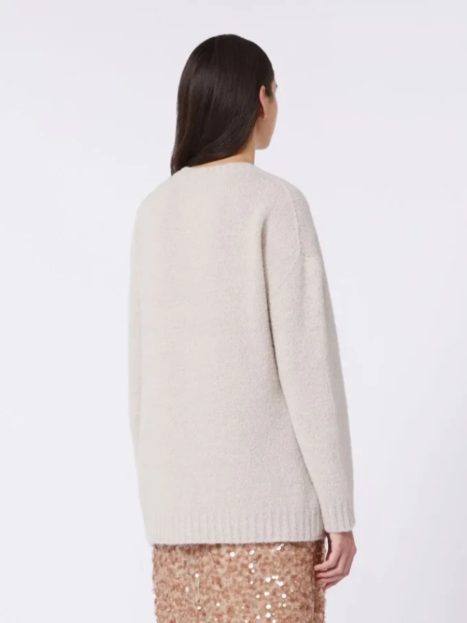 Pull oversize en alpaga et coton, couleur sable Pull oversize en alpaga et coton, couleur sable
