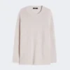 Pull oversize en alpaga et coton, couleur sable Pull oversize en alpaga et coton, couleur sable