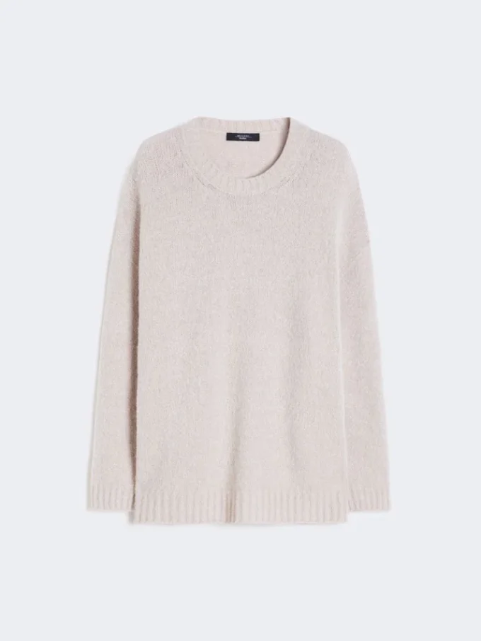 Pull oversize en alpaga et coton, couleur sable Pull oversize en alpaga et coton, couleur sable