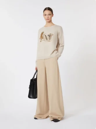 Pull oversize en laine et cachemire, albino