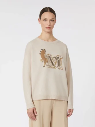 Pull oversize en laine et cachemire, albino