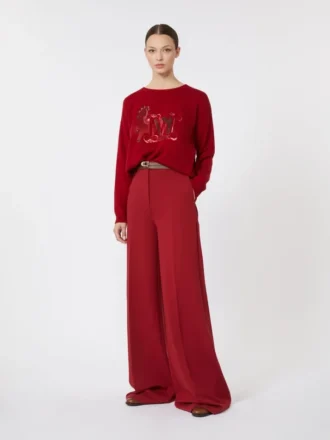 Pull oversize en laine et cachemire, rouge foncé