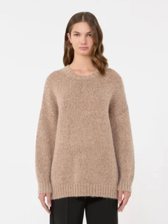 Pull oversize en mohair et lurex, cuivre