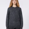 Pull oversize en mohair et lurex, gris foncé Pull oversize en mohair et lurex, gris foncé