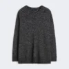 Pull oversize en mohair et lurex, gris foncé Pull oversize en mohair et lurex, gris foncé
