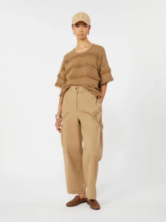 Pull oversize en viscose à motifs, couleur désert