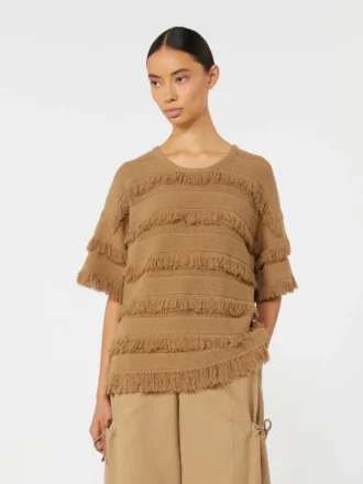 Pull oversize en viscose à motifs, couleur désert