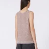 Pull sans manches à paillettes, rose antique