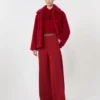 Pull slim en laine et cachemire, rouge foncé Pull slim en laine et cachemire, rouge foncé