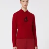 Pull slim en laine et cachemire, rouge foncé Pull slim en laine et cachemire, rouge foncé