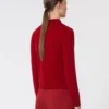 Pull slim en laine et cachemire, rouge foncé Pull slim en laine et cachemire, rouge foncé