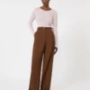 Pull slim-fit en laine et soie, rose Pull slim-fit en laine et soie, rose