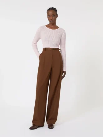 Pull slim-fit en laine et soie, rose