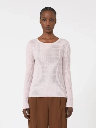 Pull slim-fit en laine et soie, rose