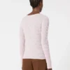 Pull slim-fit en laine et soie, rose Pull slim-fit en laine et soie, rose