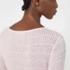Pull slim-fit en laine et soie, rose Pull slim-fit en laine et soie, rose