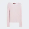 Pull slim-fit en laine et soie, rose Pull slim-fit en laine et soie, rose