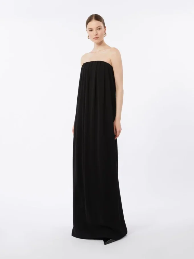 Robe bustier en cady, noire Robe bustier en cady, noire