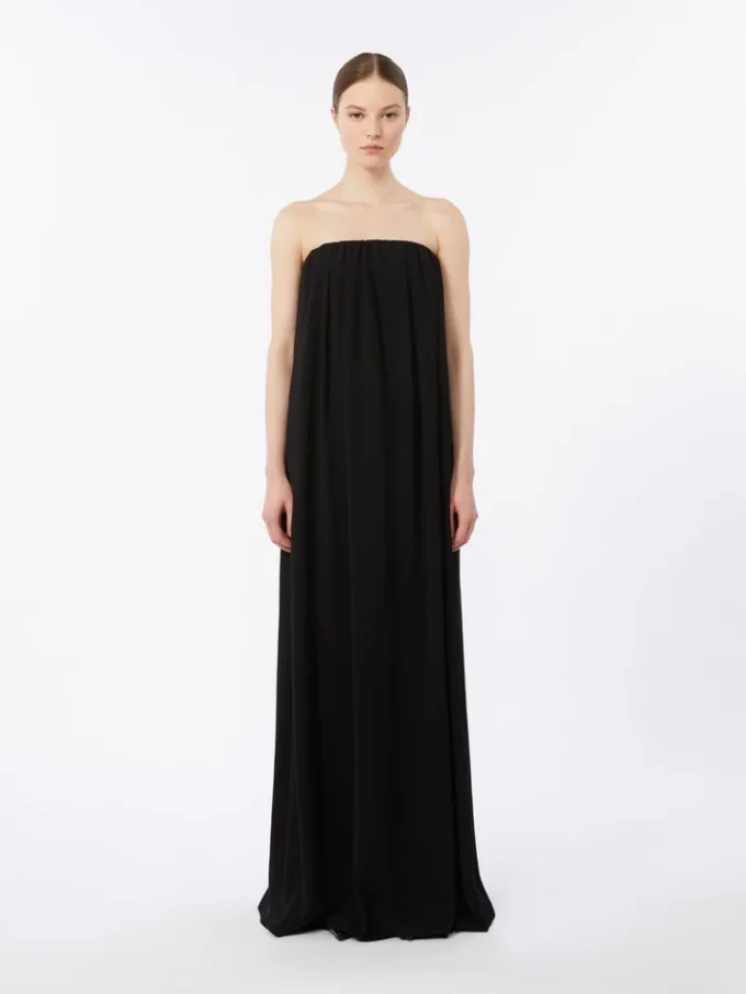 Robe bustier en cady, noire Robe bustier en cady, noire