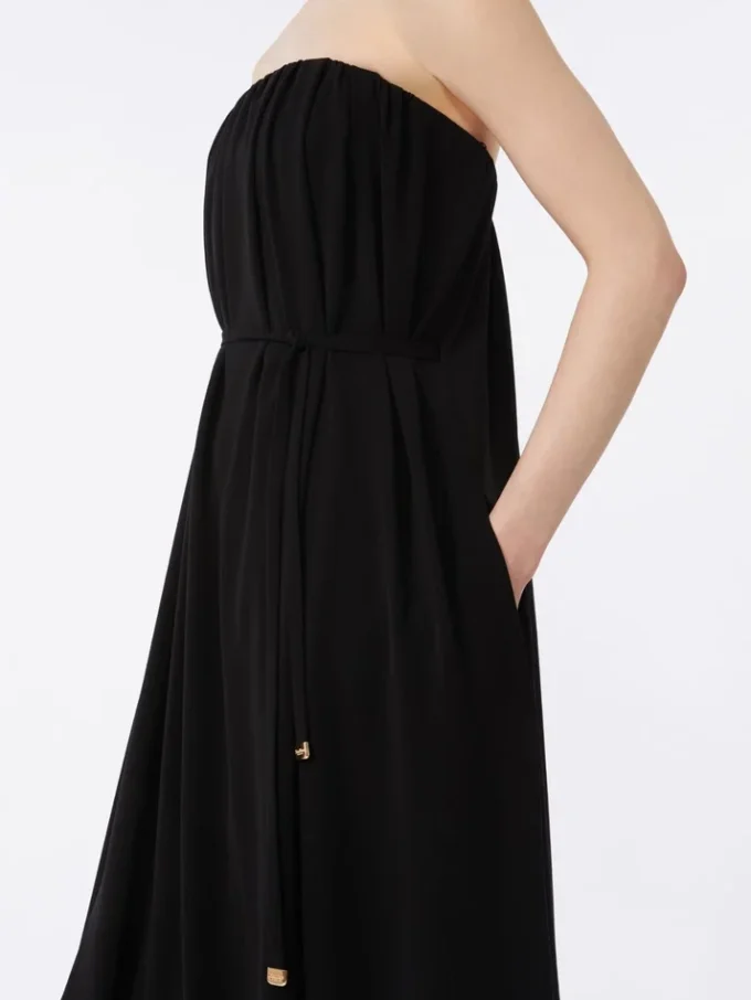Robe bustier en cady, noire Robe bustier en cady, noire