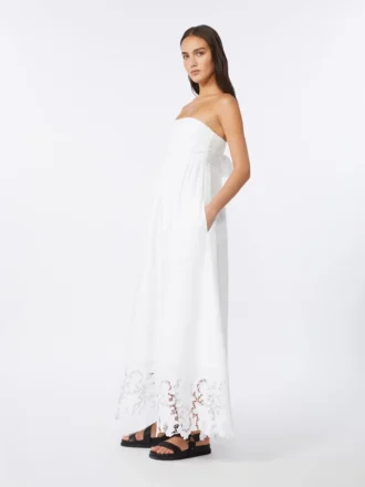 Robe bustier en toile de lin, blanche