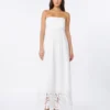 Robe bustier en toile de lin, blanche Robe bustier en toile de lin, blanche