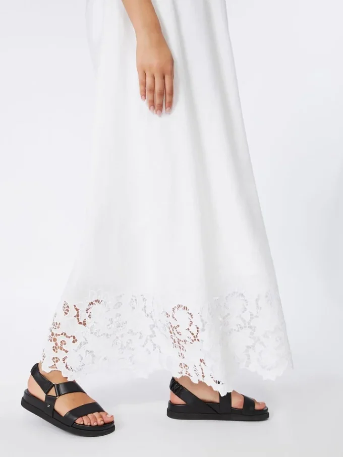 Robe bustier en toile de lin, blanche Robe bustier en toile de lin, blanche