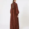 Robe caftan en coton imprimé, couleur caramel Robe caftan en coton imprimé, couleur caramel