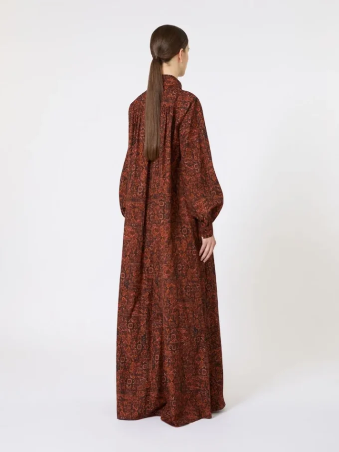 Robe caftan en coton imprimé, couleur caramel Robe caftan en coton imprimé, couleur caramel