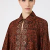 Robe caftan en coton imprimé, couleur caramel Robe caftan en coton imprimé, couleur caramel