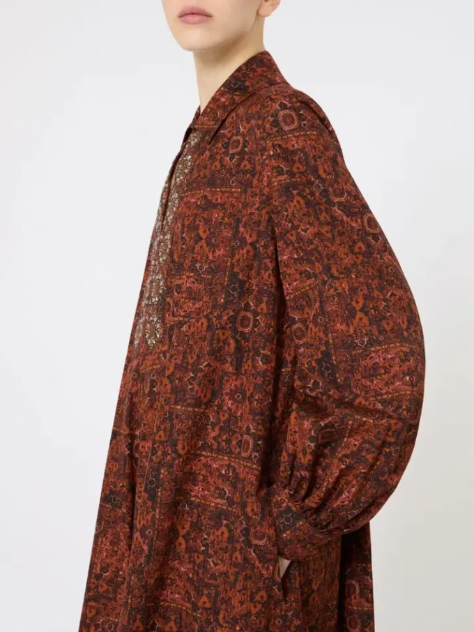 Robe caftan en coton imprimé, couleur caramel Robe caftan en coton imprimé, couleur caramel