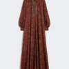 Robe caftan en coton imprimé, couleur caramel Robe caftan en coton imprimé, couleur caramel