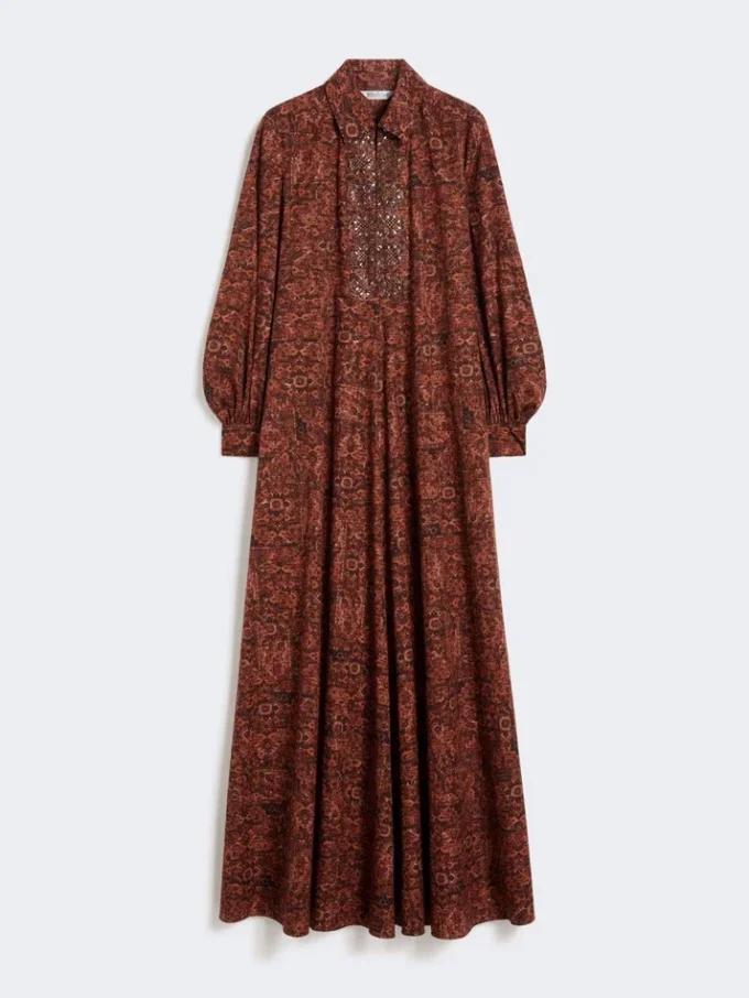 Robe caftan en coton imprimé, couleur caramel Robe caftan en coton imprimé, couleur caramel