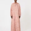 Robe caftan en sergé imprimé, corail Robe caftan en sergé imprimé, corail