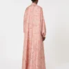 Robe caftan en sergé imprimé, corail Robe caftan en sergé imprimé, corail