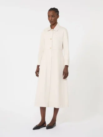 Robe chemise en denim bull coton, couleur sable