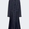 Robe chemise en denim et satin, noire Robe chemise en denim et satin, noire