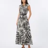 Robe chemise en popeline imprimée, noire Robe chemise en popeline imprimée, noire