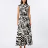 Robe chemise en popeline imprimée, noire Robe chemise en popeline imprimée, noire