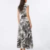 Robe chemise en popeline imprimée, noire Robe chemise en popeline imprimée, noire